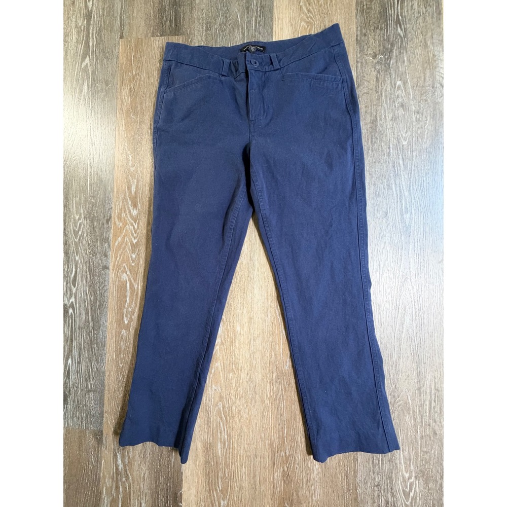 Banana Republic Sloan Pants Womens 4 Navy Blue Slim Straight Workwear Trousers